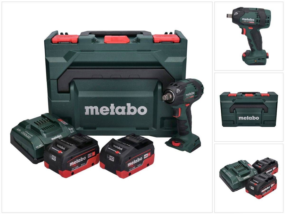 Metabo SSW 18 LTX 300 BL Akku Schlagschrauber 18 V 300 Nm 1/2" Brushless + 2x Akku 8,0 Ah + Ladegerät + metaBOX
