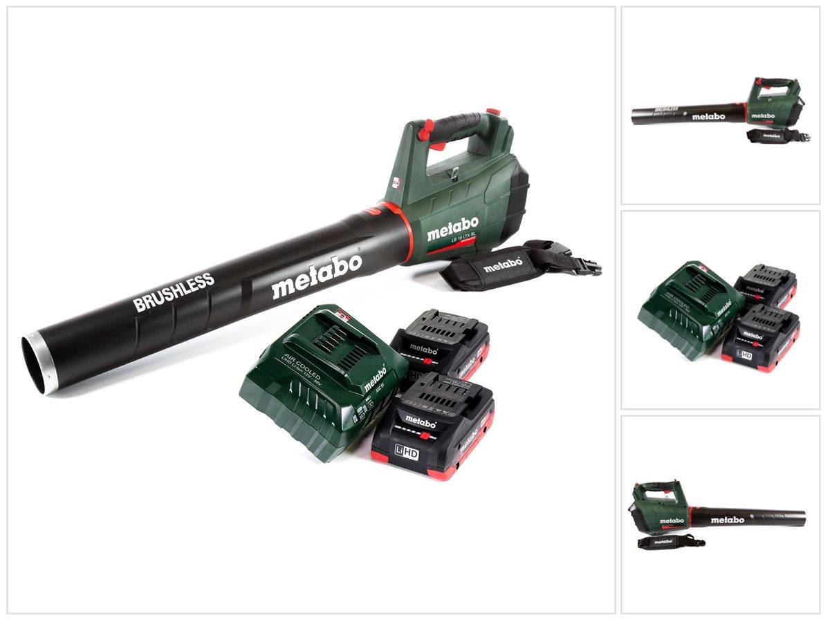 Metabo LB 18 LTX BL Akku Laubbläser 18 V Brushless + 2x Akku 4,0 Ah + Ladegerät