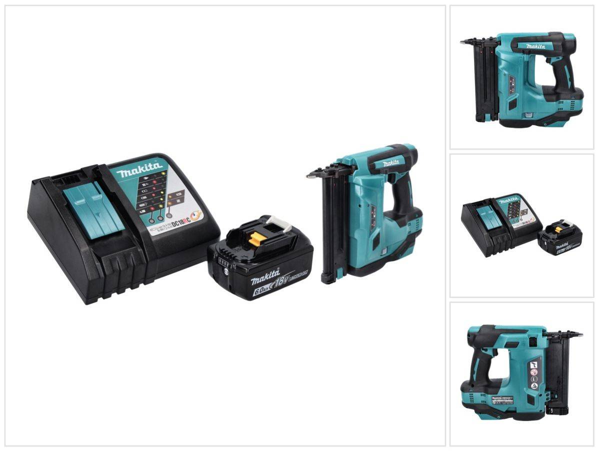 Makita DBN 500 RG1 Akku Stauchkopfnagler 18 V 15-50 mm + 1x Akku 6,0 Ah + Ladegerät