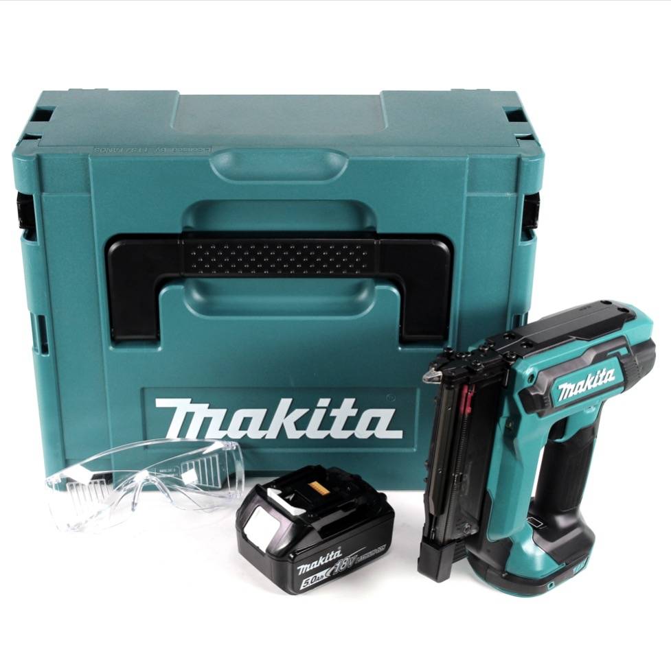 Makita DPT 353 T1J 18 V Li-Ion Akku Pintacker im Makpac + 1 x 5,0 Ah Akku - ohne Ladegerät