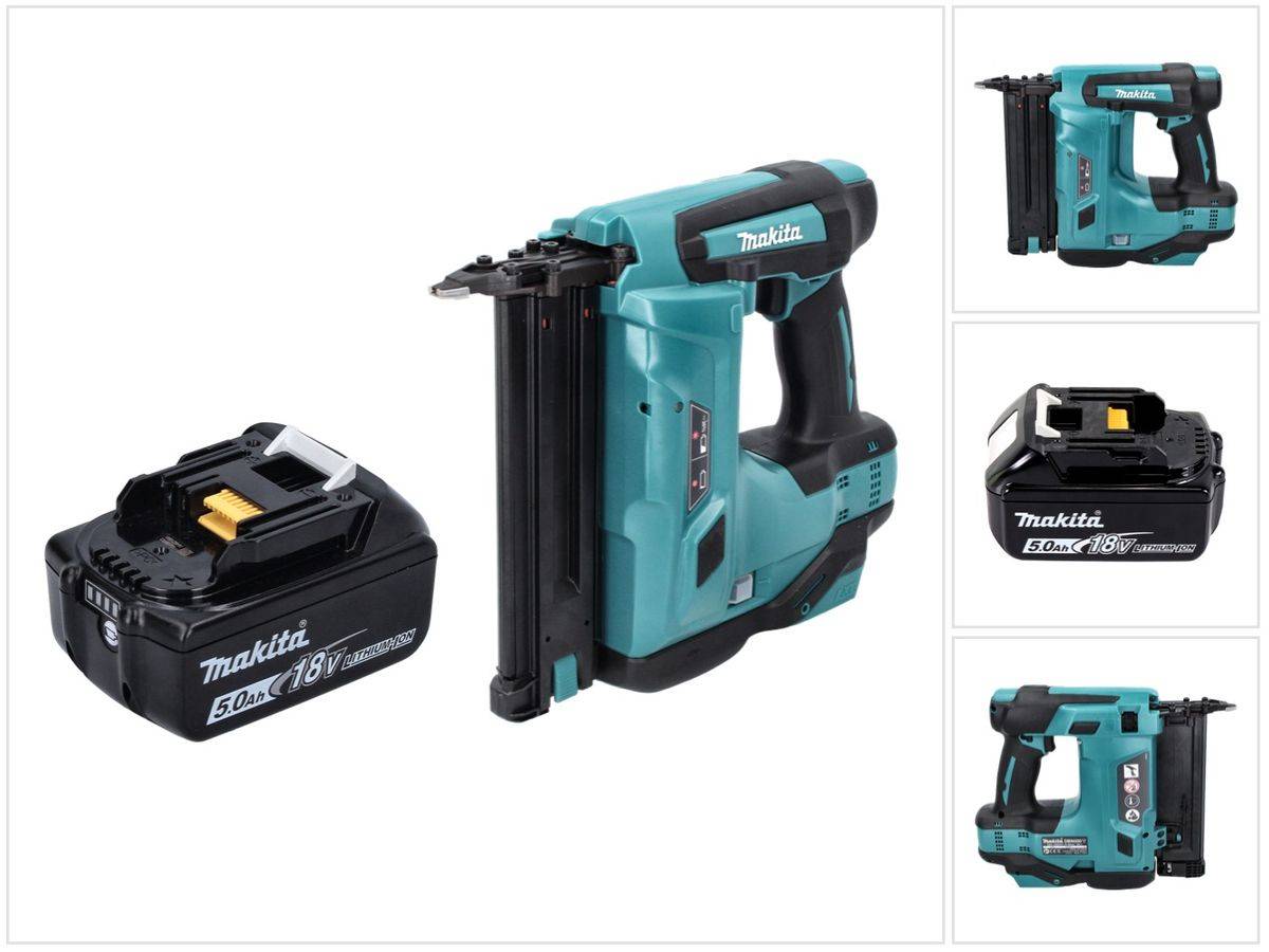 Makita DBN 500 T1 Akku Stauchkopfnagler 18 V 15-50 mm + 1x Akku 5,0 Ah - ohne Ladegerät