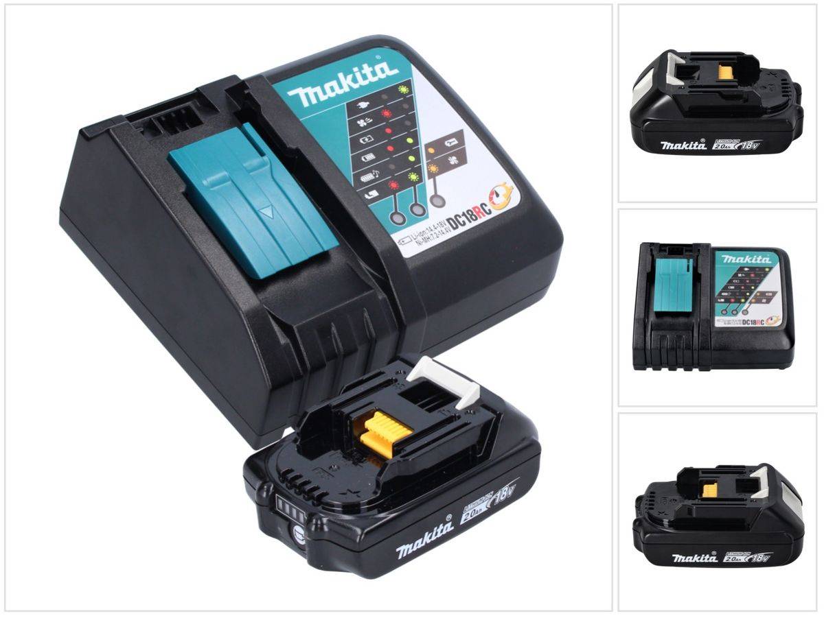 Makita Power Source Kit 18 V mit 1x BL 1820 B Akku 2,0 Ah ( 197254-9 ) + DC 18 RC Ladegerät ( 195584-2 )