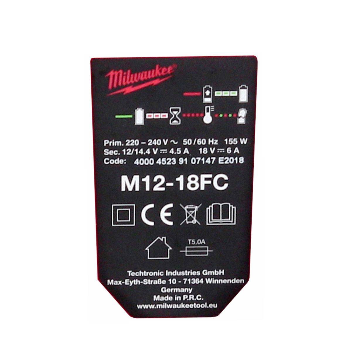 Milwaukee M18NRG-501 Akku Starter Set 18V mit M18 B5 Akku 5,0Ah + M12-18FC Ladegerät