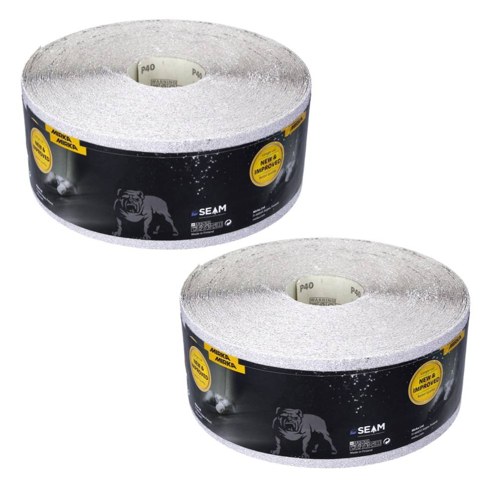Mirka BASECUT Schleifpapier 115 mm x 50 m P40 2x Schleifrolle ( 2x 2251100140N ) Universal Schleifpapier