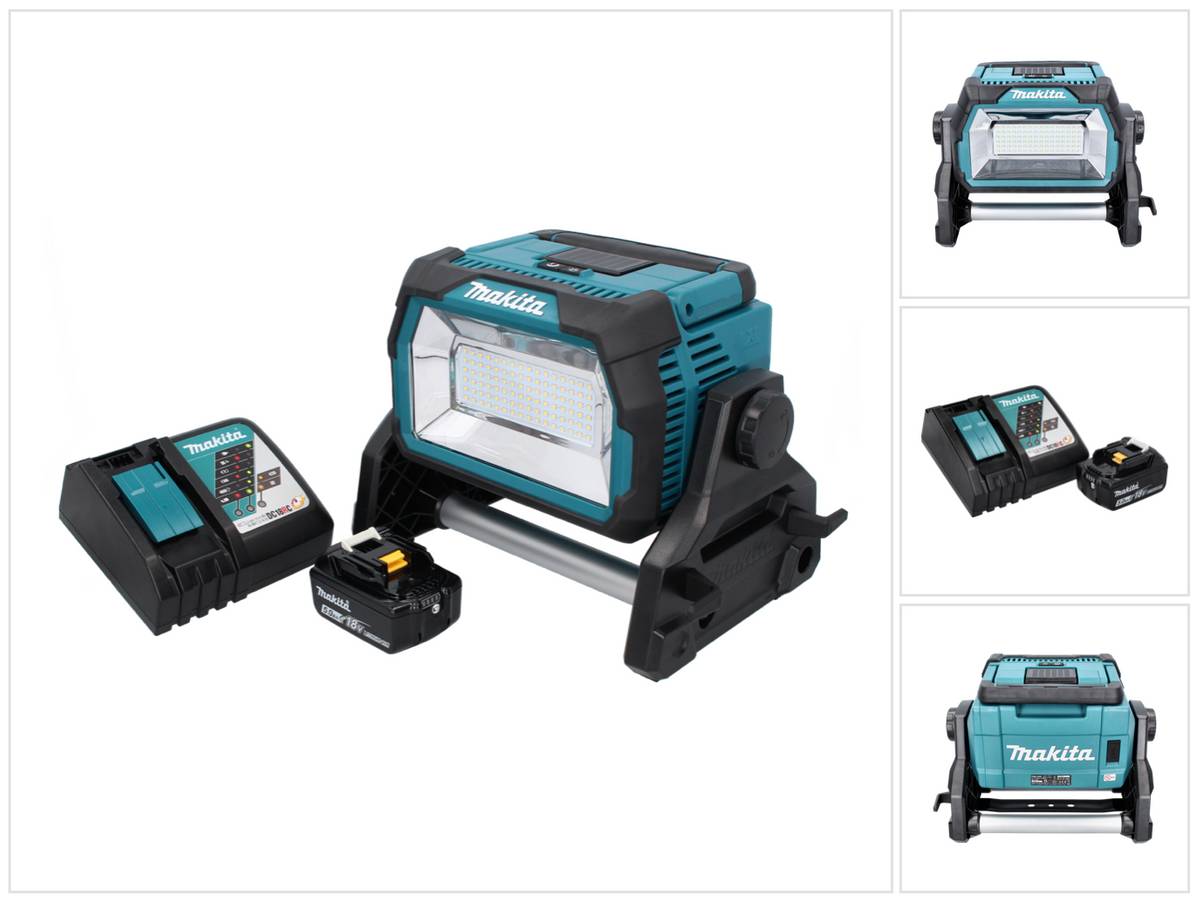 Makita DML 809 RT1 Akku LED Baustrahler 18 V 10000 lm + 1x Akku 5,0 Ah + Ladegerät