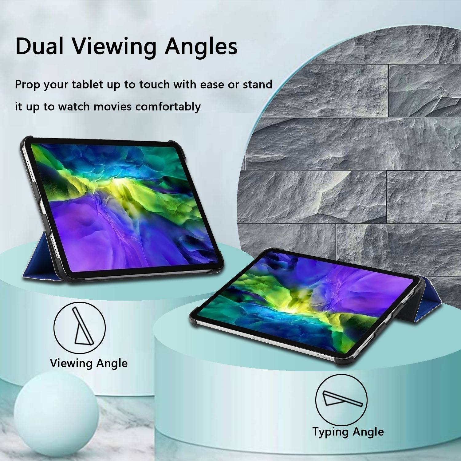 Für Apple iPad Air 11 2025 / 2024 / Pro 11.0 2022 3folt Wake UP Cover Motiv 3