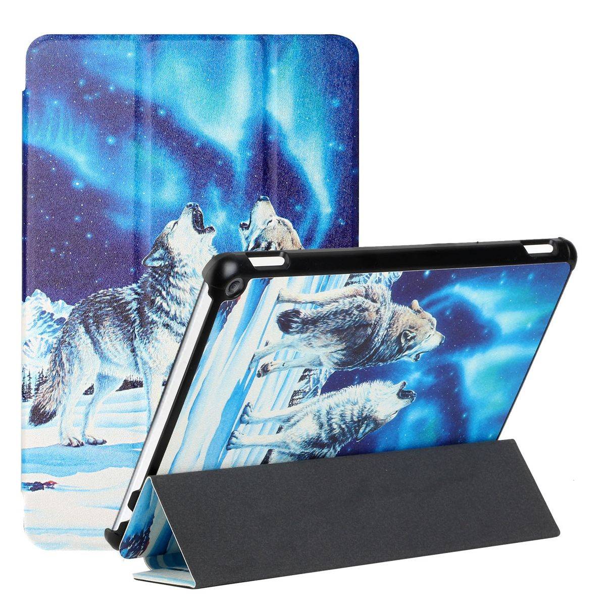 Für Amazon Kindle Fire HD10 / HD10 Plus 2021 3folt Wake UP Smart Cover Etuis Hülle Case Schutz Motiv 4