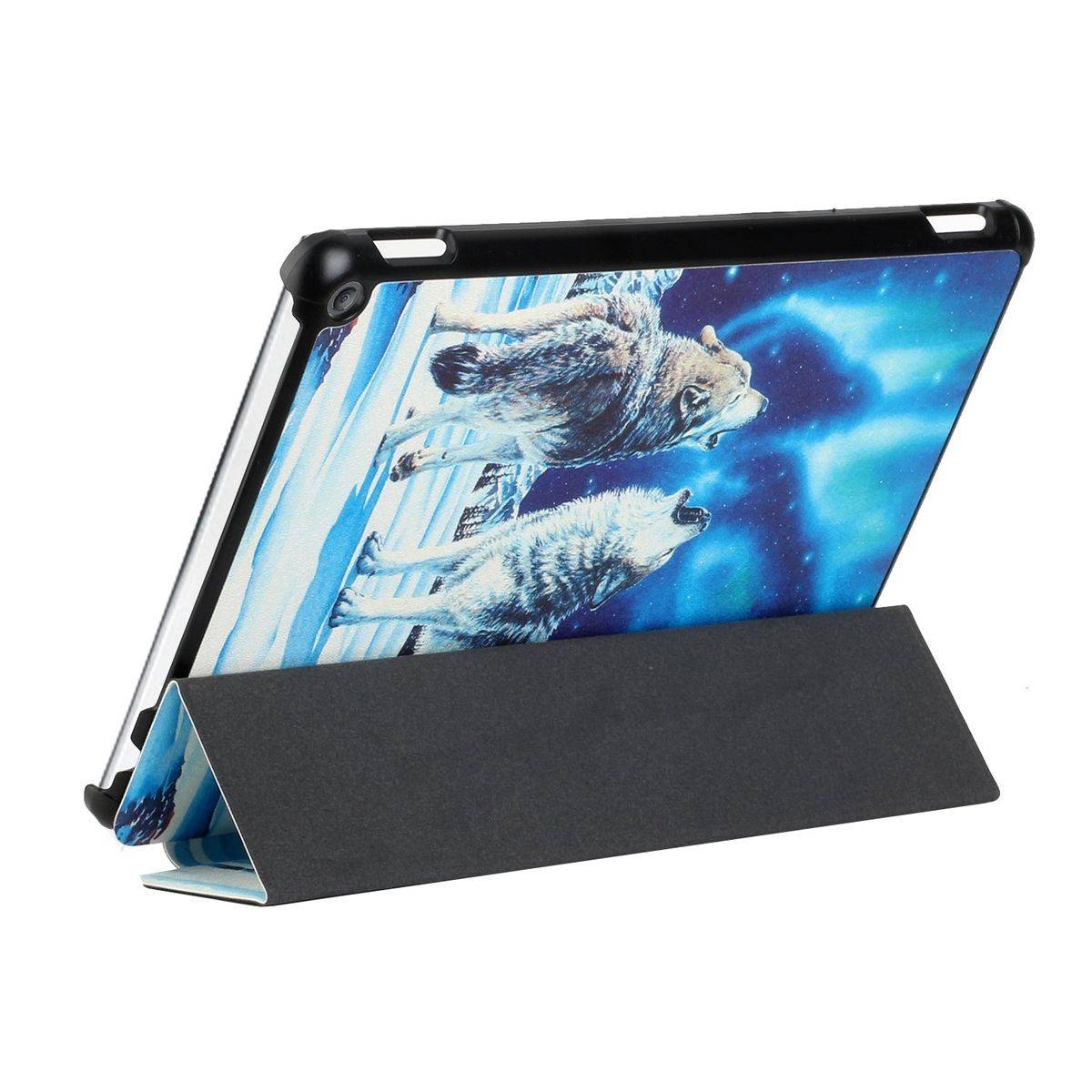 Für Amazon Kindle Fire HD10 / HD10 Plus 2021 3folt Wake UP Smart Cover Etuis Hülle Case Schutz Motiv 4