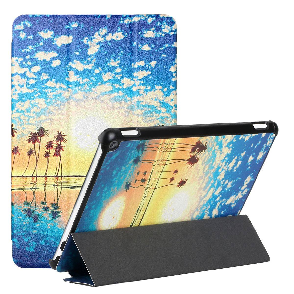 Für Amazon Kindle Fire HD10 / HD10 Plus 2021 3folt Wake UP Smart Cover Etuis Hülle Case Schutz Motiv 6