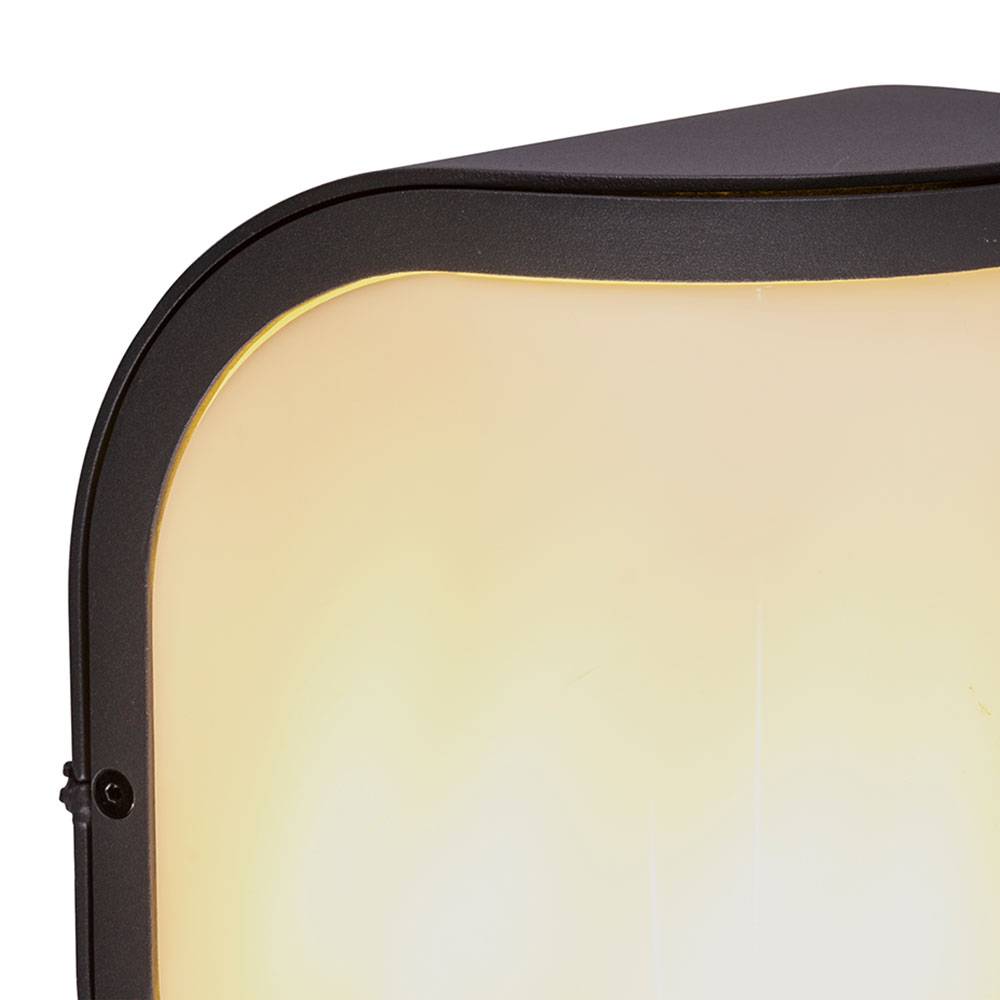 Außenlampe Wandleuchte Eingangsbeleuchtung Garten Außenleuchte aus Aluminium, anthrazit, 1x E27, HxBxA 20 x 14 x 14,7 cm