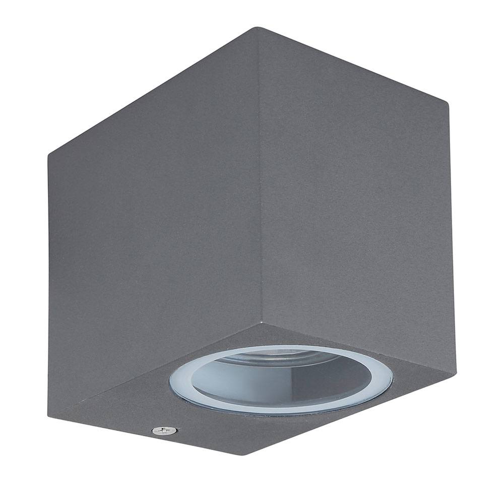 Wandstrahler Außenleuchte Haustür Fassadenleuchte anthrazit UP Wandleuchte für Ihre Terrasse, abwärts leuchtend, Aluminium Druckguss, 1x GU10, BxH