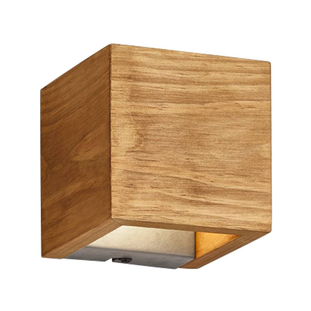 Wandstrahler mit Schalter Wandspot LED Wohnzimmer Wandleuchte aus Holz mit Switch Dimmer, Metall, braun, 1x LED 4 Watt 430 Lumen warmweiß, LxBxH
