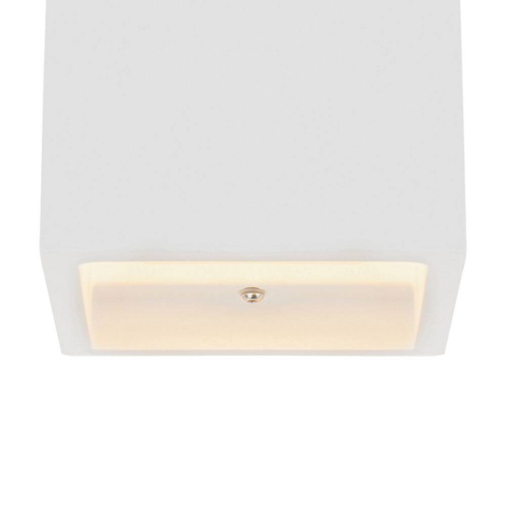 Wandlampe Innen modern Up and Down Wandleuchten Wandleuchte Gips zum Überstreichen, weiß, 1x G9, BxH 11,5x11,5 cm