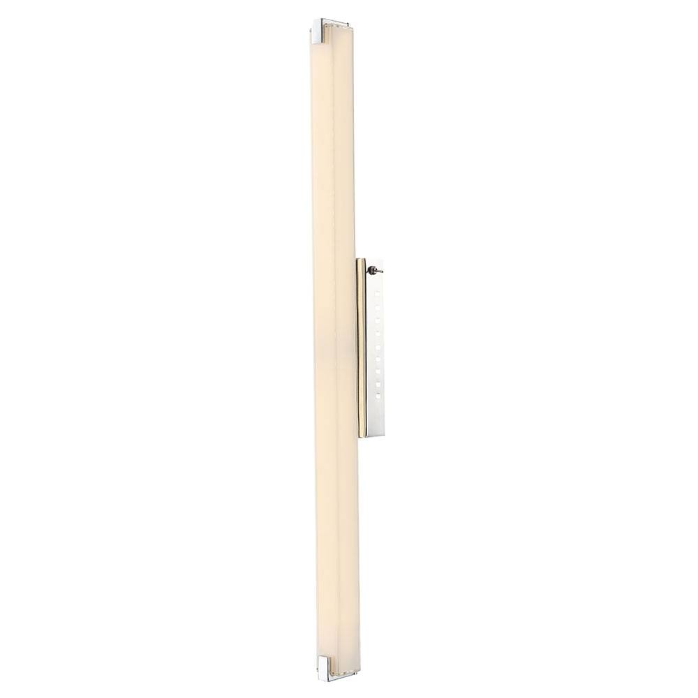 LED Wandleuchte Stab Spiegelleuchte Chrom Wandlampe Glas satiniert, mit Kippschalter, 1x 22,5W 1760Lm warmweiß, L 79 cm, 2er Set