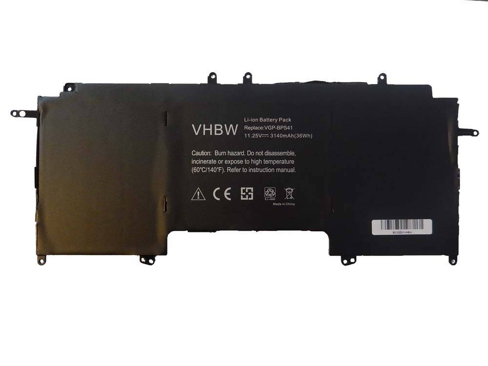 vhbw Akku Ersatz für Sony VGP-BPS41 für Notebook (3140mAh, 11,25V, Li-Ion)