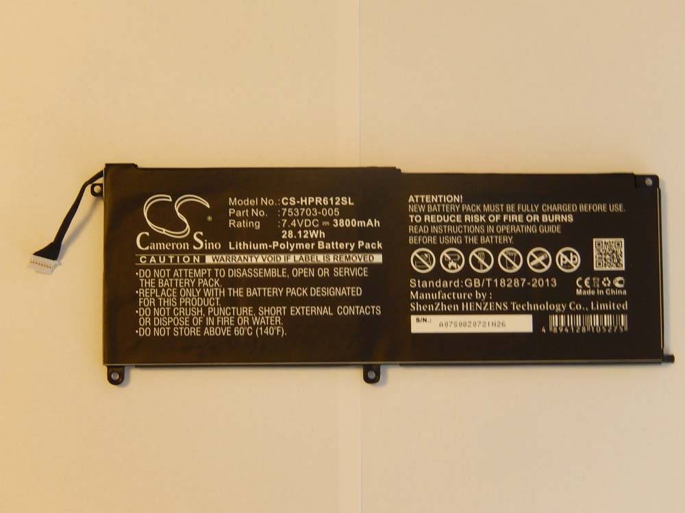 vhbw Akku Ersatz für HP KK04XL für Notebook (3800 mAh, 7,4 V, Li-Polymer)