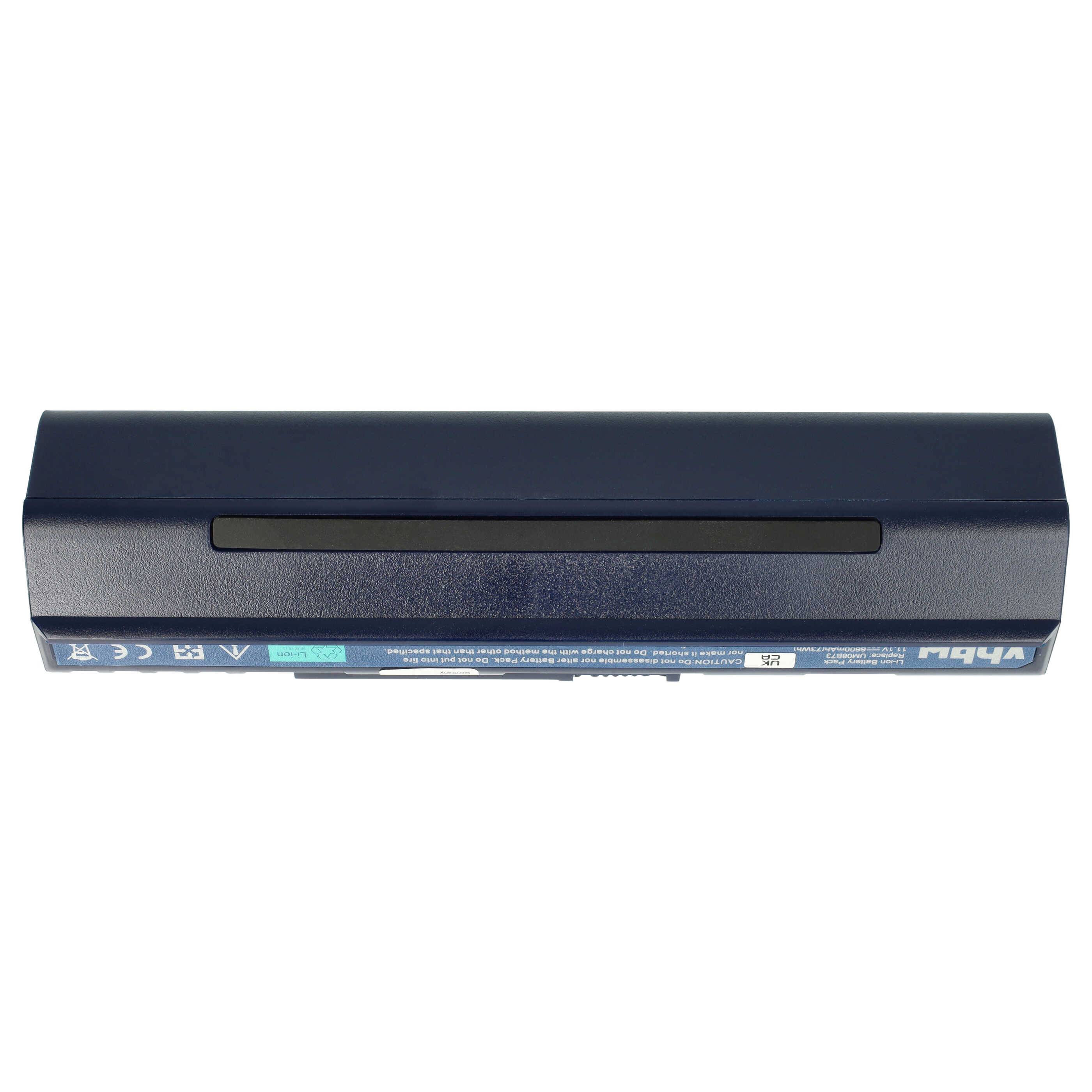 vhbw Akku Ersatz für Acer UM08A52, UM08A72, UM08A71, UM08A74, UM08A73, UM08B32, UM08B71 für Notebook (6600 mAh, 11,1 V, Li-Ion)