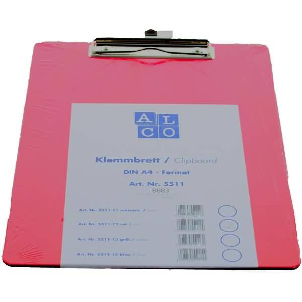 Klemmbrett A4 Kunststoff rot