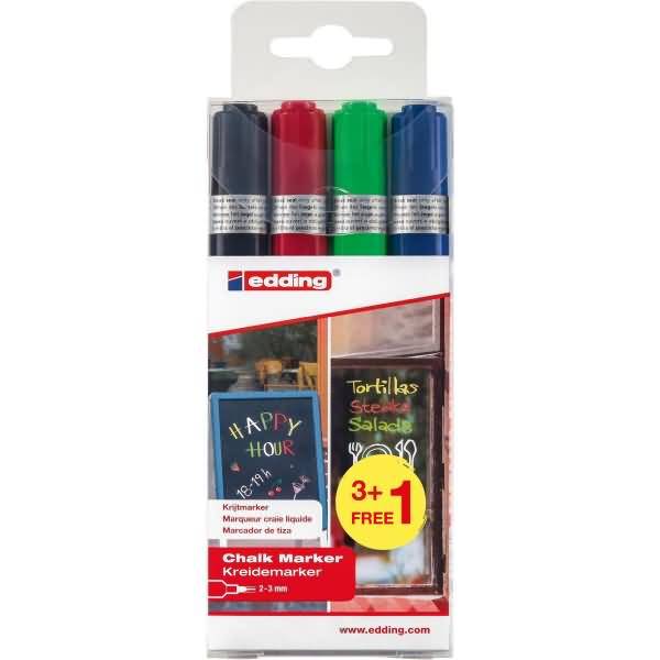 Kreidemarker edding 4096 VE=4 Stück sortiert