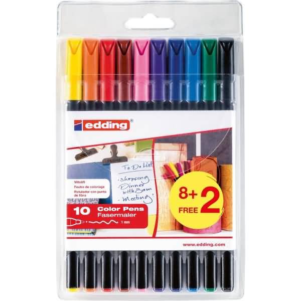 Fasermaler edding 1200 VE=10 Stück/10 Farben