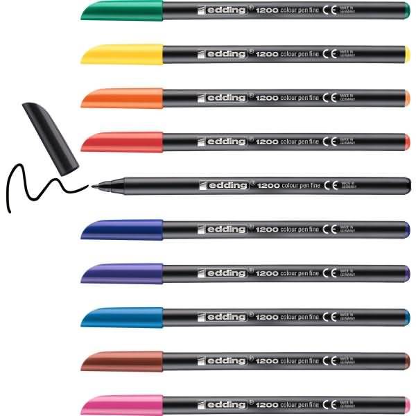 Fasermaler edding 1200 VE=10 Stück/10 Farben