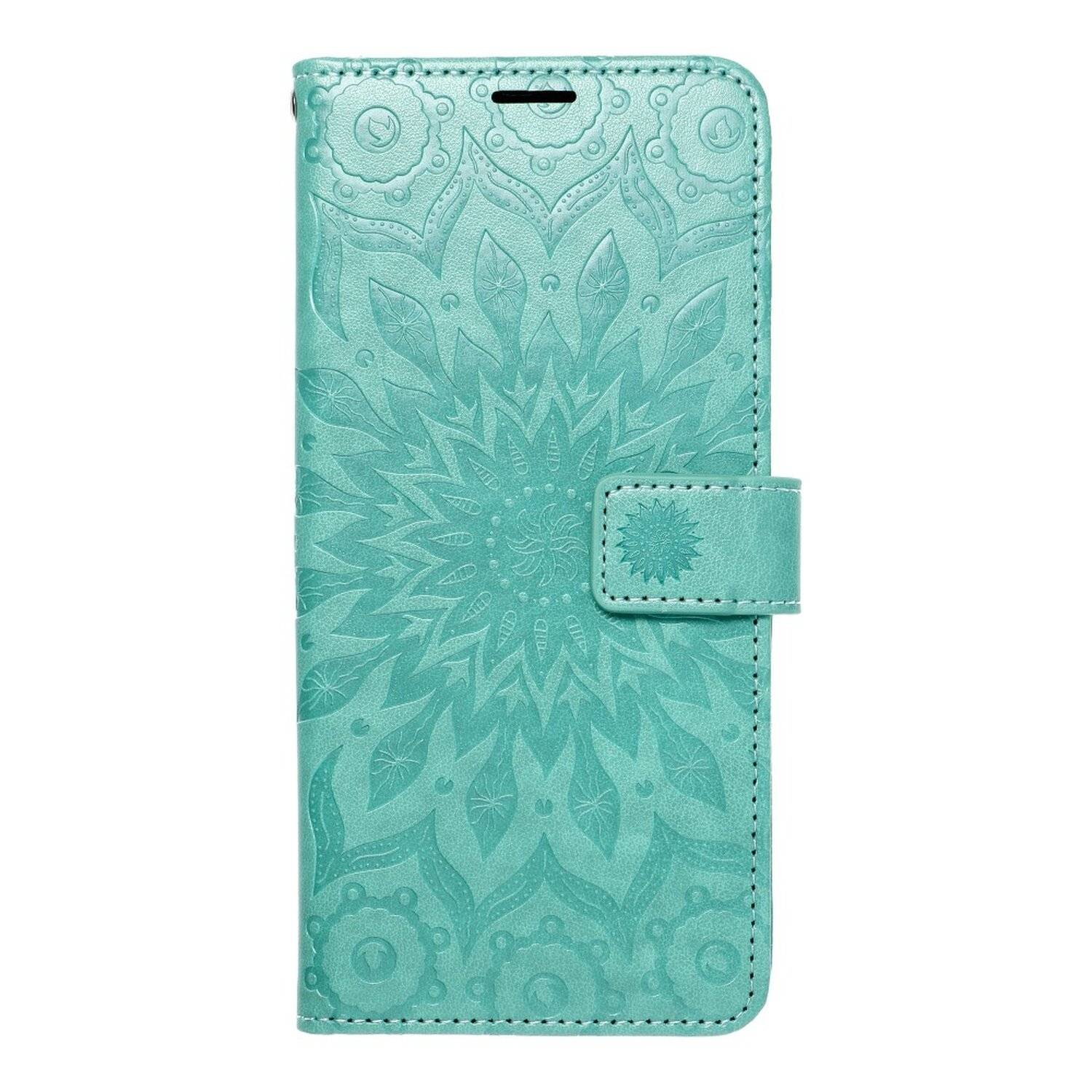 Elegante Buch-Tasche Hülle Fancy "Mezzo"Book-Style Kartenfächer Wallet Baum Mandala für iPhone 13 Pro Max Mandala Grün