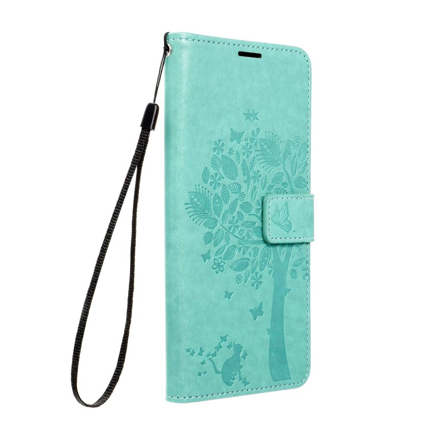 Elegante Buch-Tasche Hülle Fancy "Mezzo"Book-Style Kartenfächer Wallet Baum Mandala für iPhone 13 Pro Baum Grün