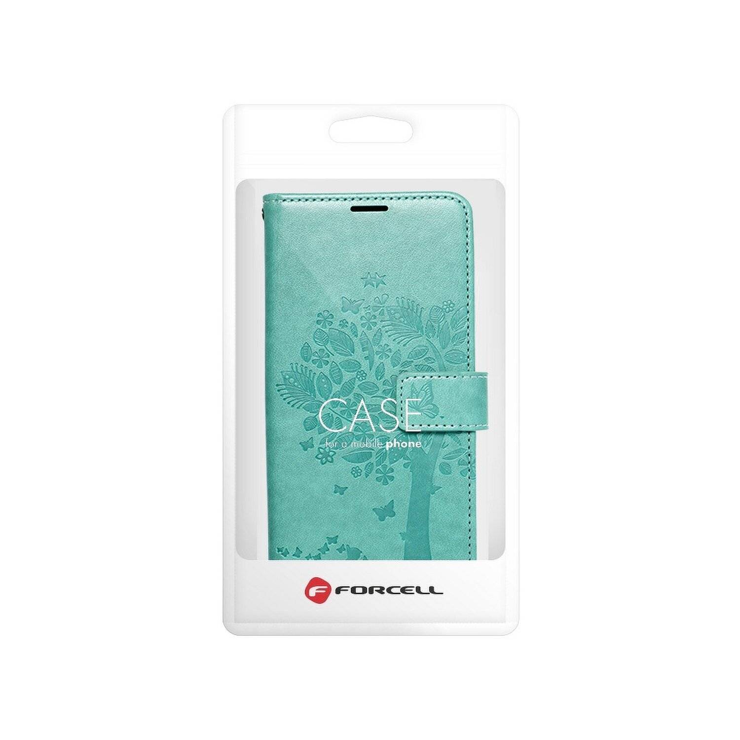 Elegante Buch-Tasche Hülle Fancy "Mezzo"Book-Style Kartenfächer Wallet Baum Mandala für iPhone 13 Pro Baum Grün