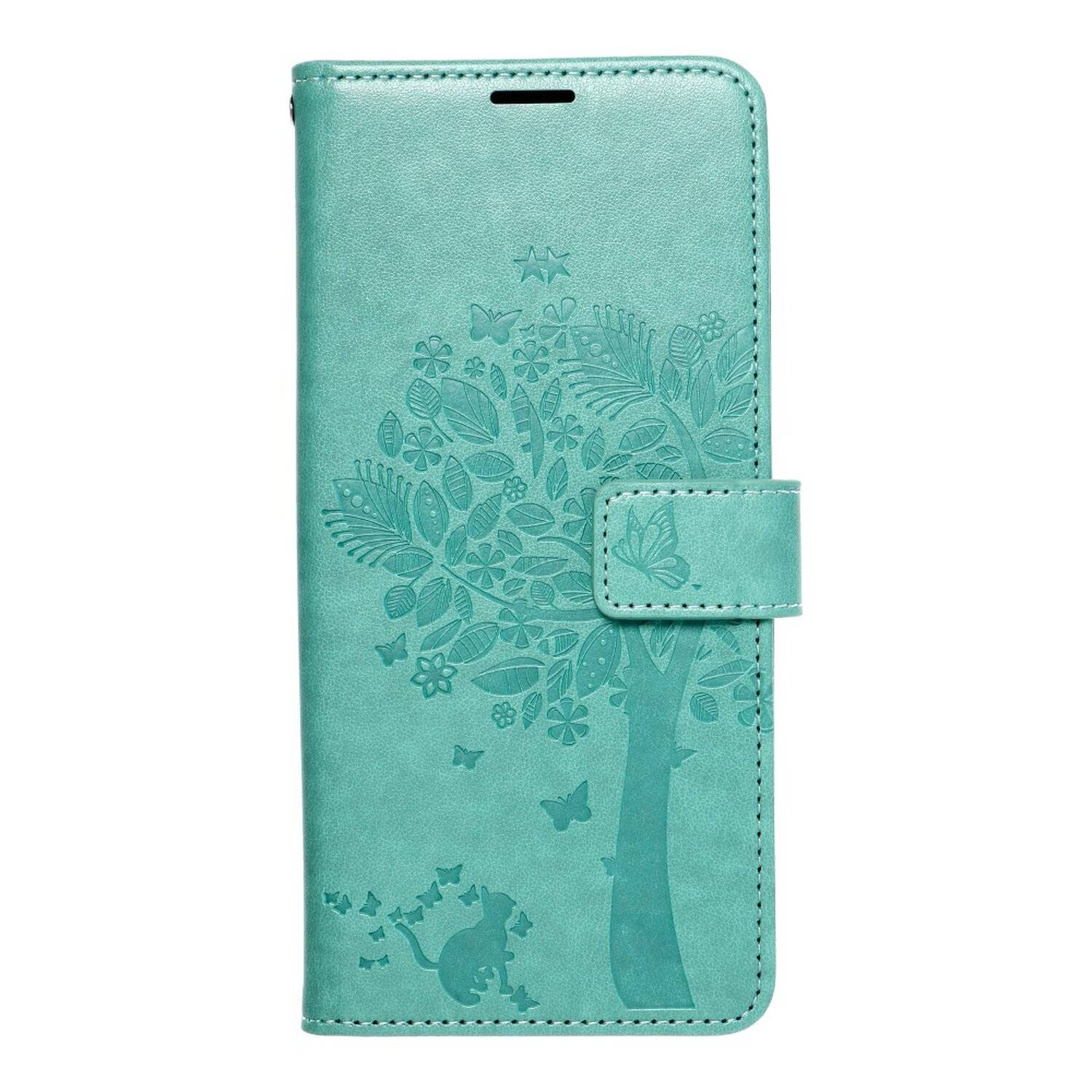 Elegante Buch-Tasche Hülle Fancy "Mezzo"Book-Style Kartenfächer Wallet Baum Mandala für iPhone 13 Pro Baum Grün