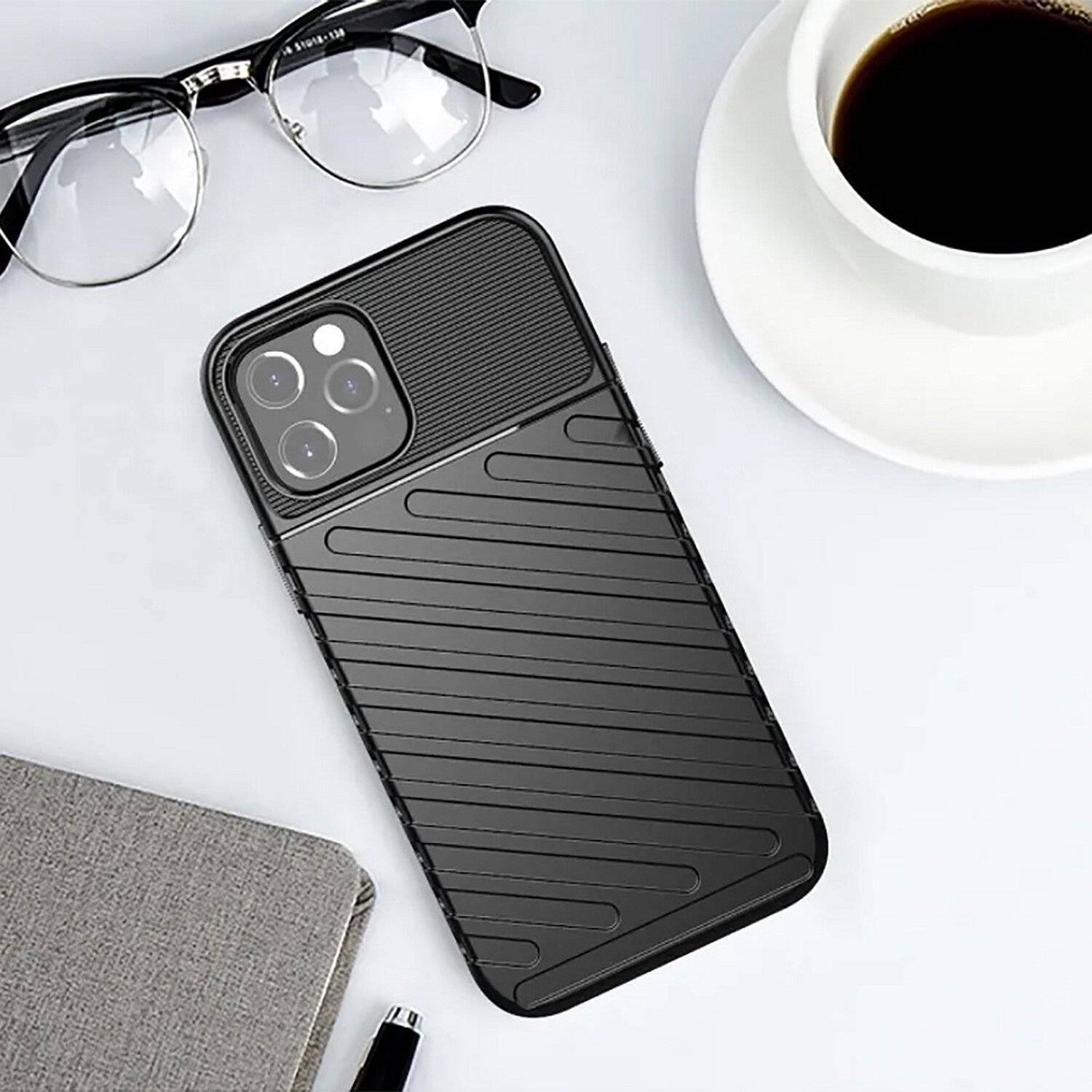Hybrid Armor Etui SchutzHülle "Thunder" Case Bumper Cover Handyhülle Matt Hülle Robust Rutschfest für iPhone 13 Mini