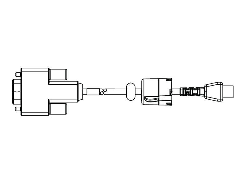 Technische Strichzeichnung eines Elektrostecker-Verbindungskabels mit zwei in der Mitte verbundenen Steckern, Seitenansicht auf weißem Hintergrund