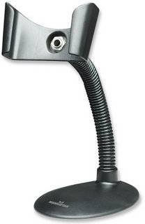 Manhattan Handheld Barcode Scanner Stand, Gooseneck with base, suitable for table mount or wall mountable, Black, Lifetime Warranty, Box