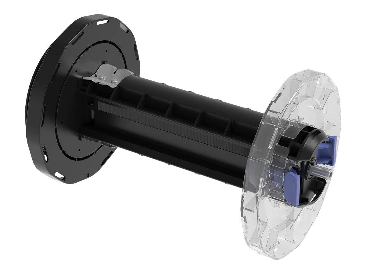 3D-Schnittdarstellung einer zylindrischen mechanischen Baugruppe mit einer schwarzen Welle, großem Montageflansch und transparentem Endgehäuse, das innere Teile zeigt.