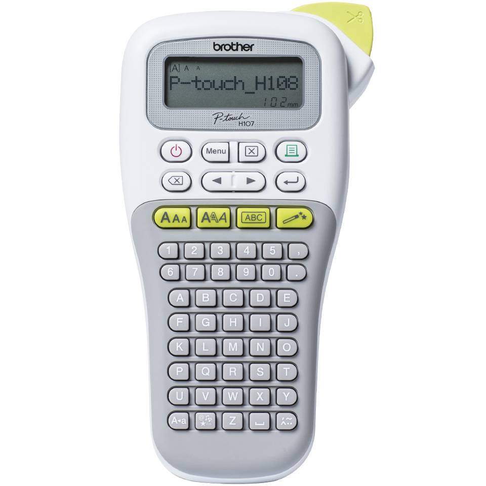 Brother PT-H108G, ABC, TZe, Wärmeübertragung, AAA, Grau, Weiß