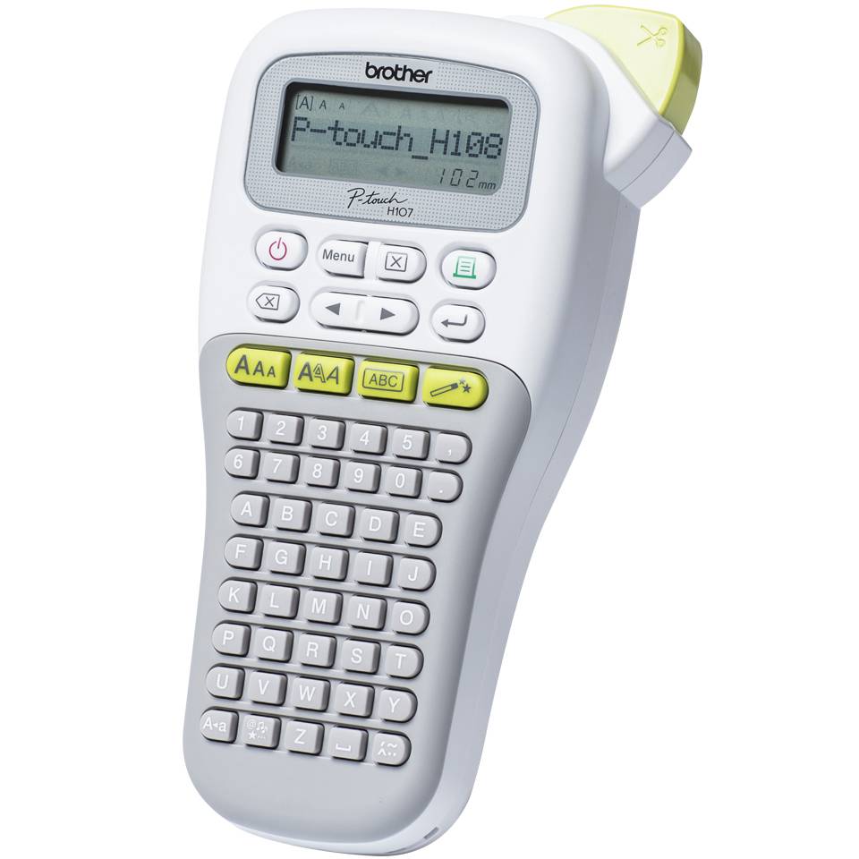 Brother PT-H108G, ABC, TZe, Wärmeübertragung, AAA, Grau, Weiß