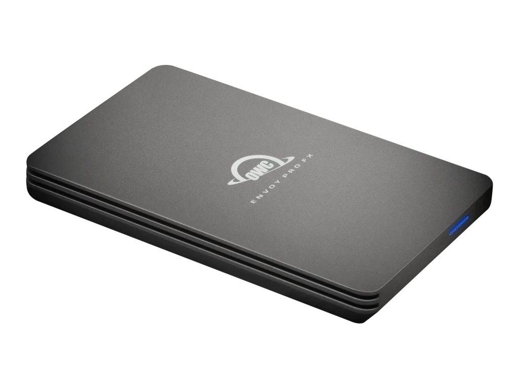 Schlanke externe schwarze Festplatte mit „1TB