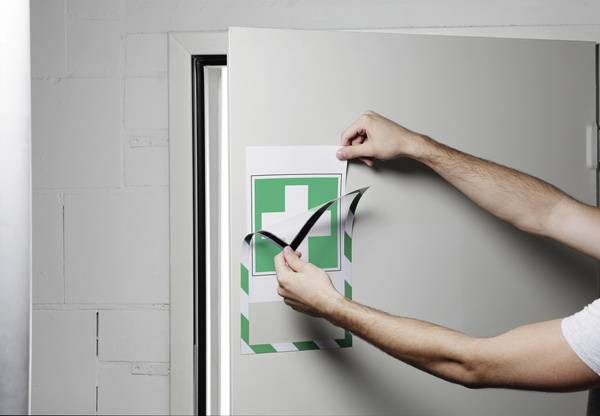 DURABLE DURAFRAME MAGNETIC SECURITY - Dokumentenhalterung - für A4 - magnetisch - Weiß/Grün (Packung mit 5)
