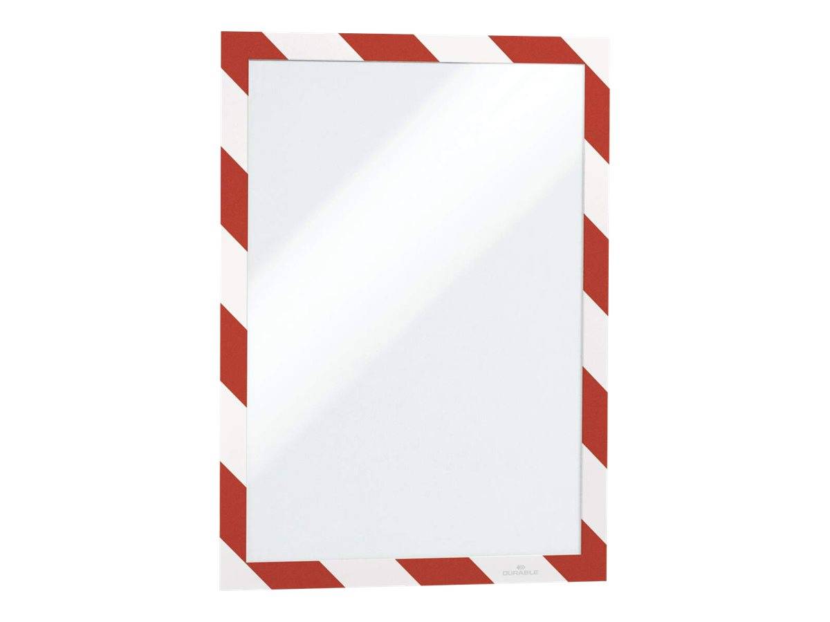 Durable DURAFRAME MAGNETIC SECURITY - Dokumentenhalterung - für A4 - magnetisch - rot/weiß (Packung mit 5)
