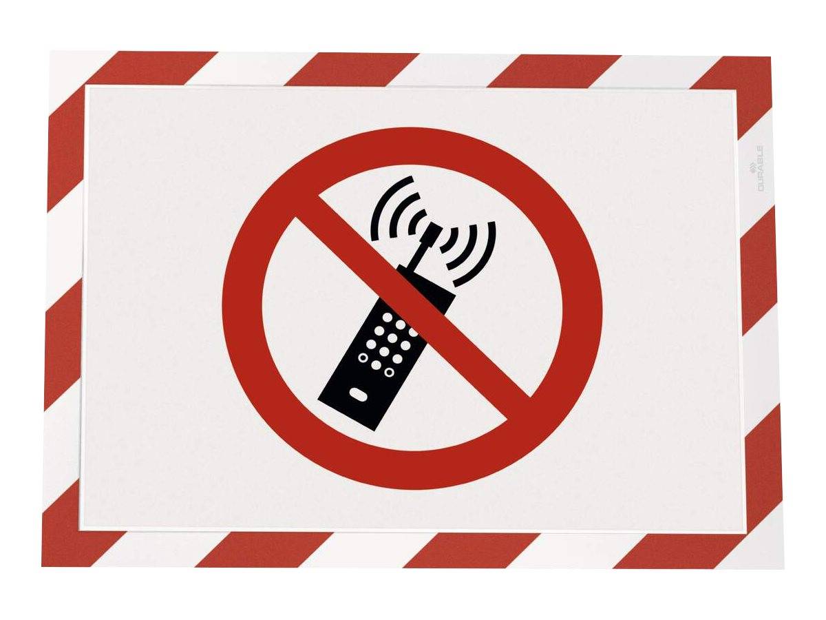 DURABLE DURAFRAME MAGNETIC SECURITY - Dokumentenhalterung - für A4 - magnetisch - rot/weiß (Packung mit 5)