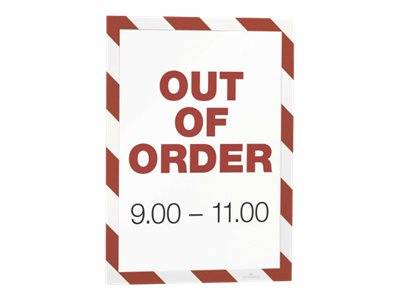 DURABLE DURAFRAME MAGNETIC SECURITY - Dokumentenhalterung - für A4 - magnetisch - rot/weiß (Packung mit 5)