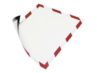 Durable DURAFRAME MAGNETIC SECURITY - Dokumentenhalterung - für A4 - magnetisch - rot/weiß (Packung mit 5)