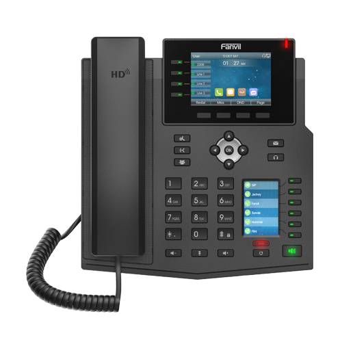 Fanvil X5U, IP-Telefon, Schwarz, Kabelgebundenes Mobilteil, 16 Zeilen, LCD, 8,89 cm (3.5 Zoll)