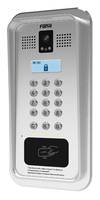 Wandmontierte RFID-Zugangsleuchttastatur mit Kamera, Kartenleser und beleuchteten Zahlentasten zur sicheren Zutrittskontrolle.