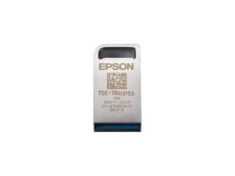 Epson TSE-TR0315 Sensormodul mit einem QR-Code und gedruckten Serialinformationen auf weißem Hintergrund.