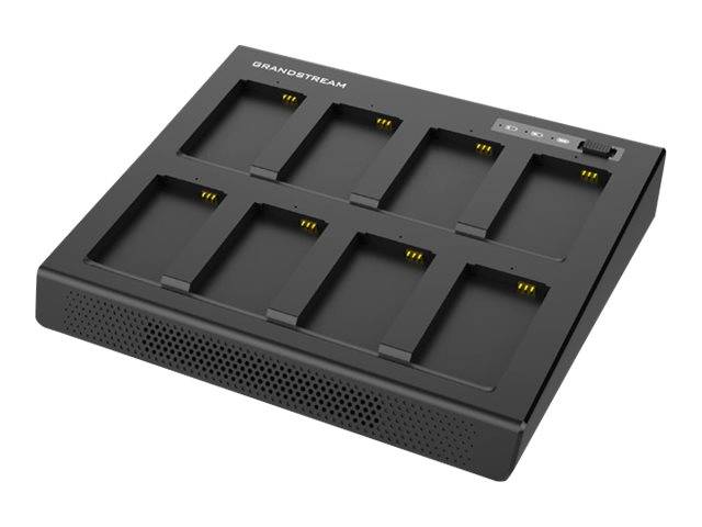 Schwarze Grandstream Multi-Geräte-Ladestation mit acht Anschlüssen und Statusanzeigen