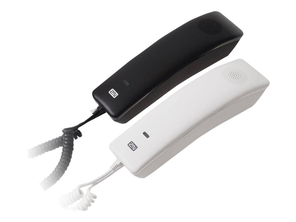 2N IP Handset - black, IP Telefon, Handset, Türöffner, LAN, PoE, 5V DC, Wandmontage, schwarz
