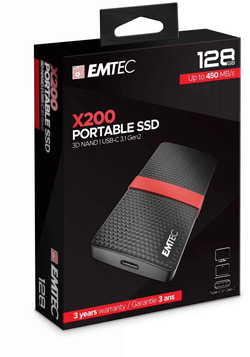 EMTEC SSD Power Plus X200 - SSD - 128 GB - extern (tragbar)