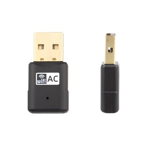 USB-Wi-Fi-Adapter mit goldenem USB-Stecker und „wifi AC
