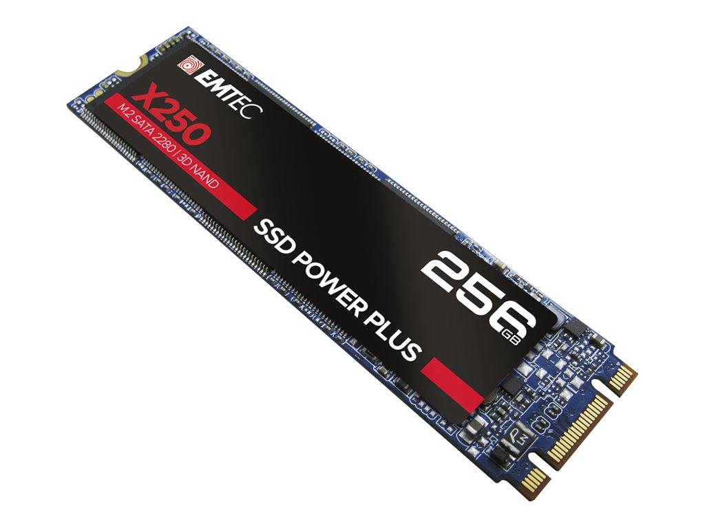 NVMe M.2 SSD-Laufwerk mit der Bezeichnung „EMTEC X250 SSD POWER PLUS 256GB