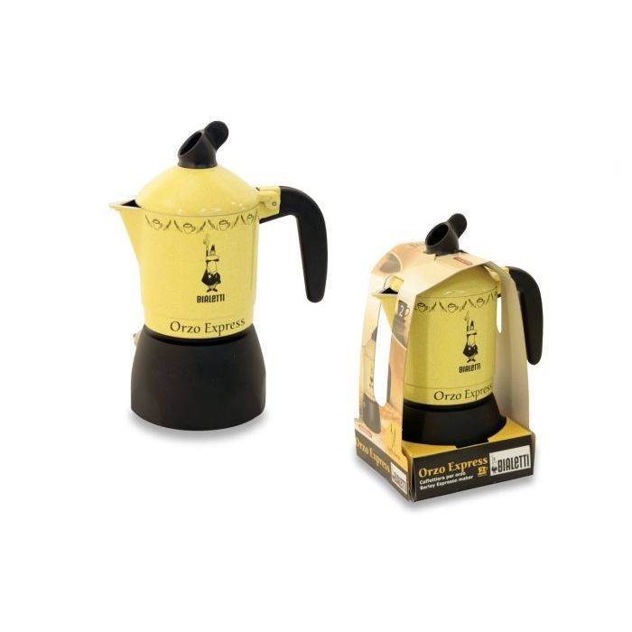 Bialetti Orzo Express, Mokka-Kanne, Schwarz, Gelb, Aluminium, 2 Tassen, Orzo Express, CE